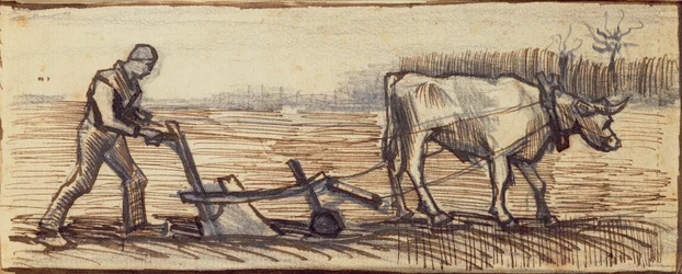 Bij de Ploeg, uit een serie van vier tekeningen die de vier seizoenen voorstellen
